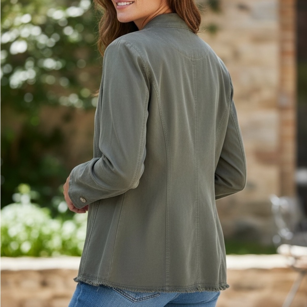 Dark Green Women's Jacket - Picture 4 of 7